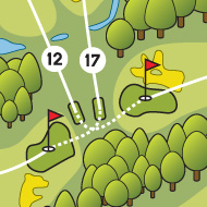 Golf map - Tableset - Golf club 7 fontaines