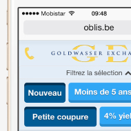 Oblis mobile - Site web mobile - Goldwasser Exchange